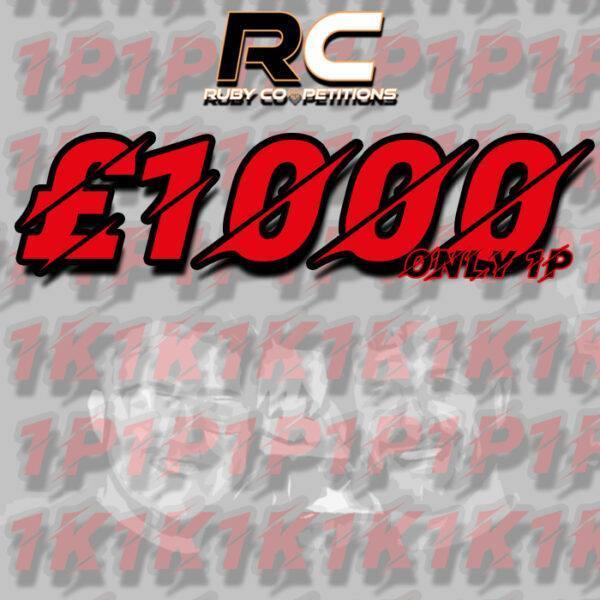 £1000 for 1p cash prize competition skill based ni ruby competitions .co.uk