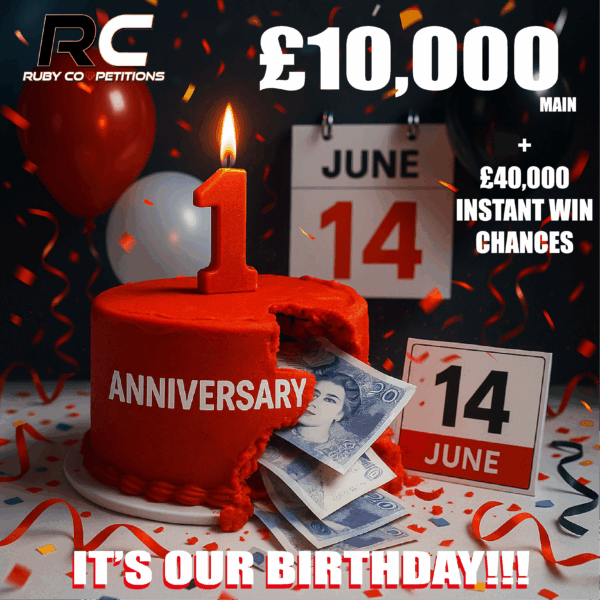 RC BIRTHDAY CAKE SMASH! £10,000 MAIN + £40,000 Instant Win chances 14/06/25