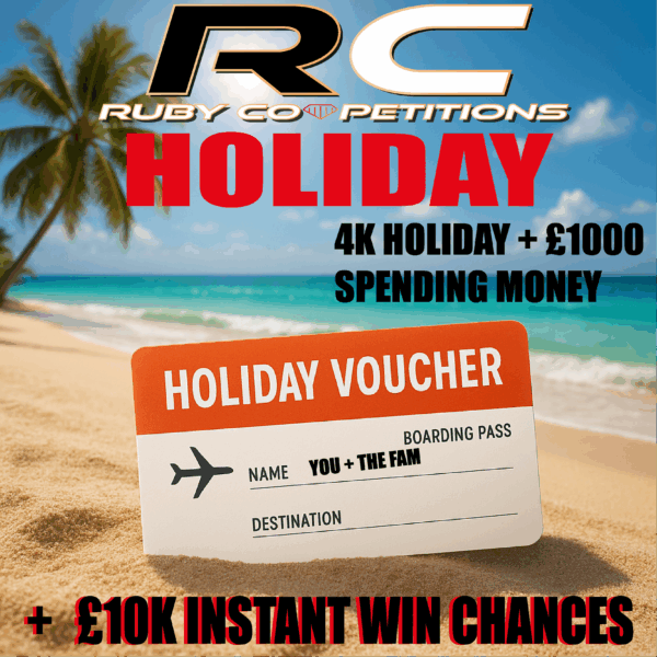 RC HOLIDAY! £4K HOLIDAY, £1K SPENDING + £10K INSTANT WIN CHANCES 30/05/25